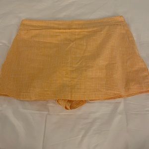 Free People Orange Checkered Skort